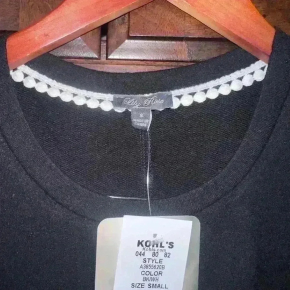 Lily Rose Dress Woman’s Dress size Small Black with White puffy sleeves - Picture 8 of 8